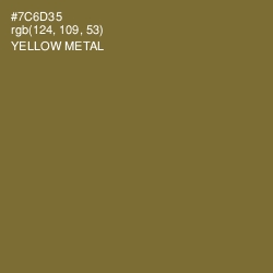 #7C6D35 - Yellow Metal Color Image